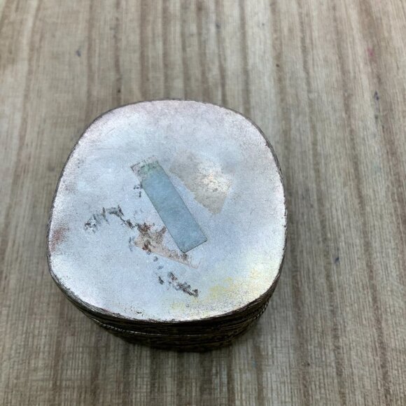 Trinket Box Vintage Silver Plated Porcelain Floral Bird - Picture 7 of 8